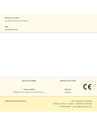 Pulsador pera 6a blanco