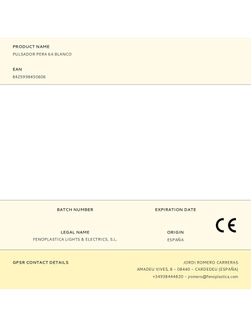 Pulsador pera 6a blanco