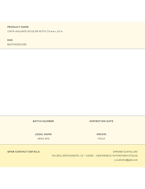 Cinta aislante bicolor nitto 19 mm x 25 m