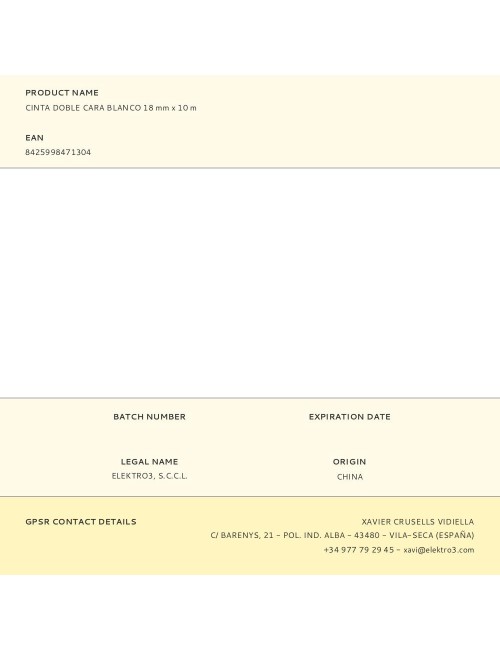 Cinta doble cara blanco 18 mm x 10 m