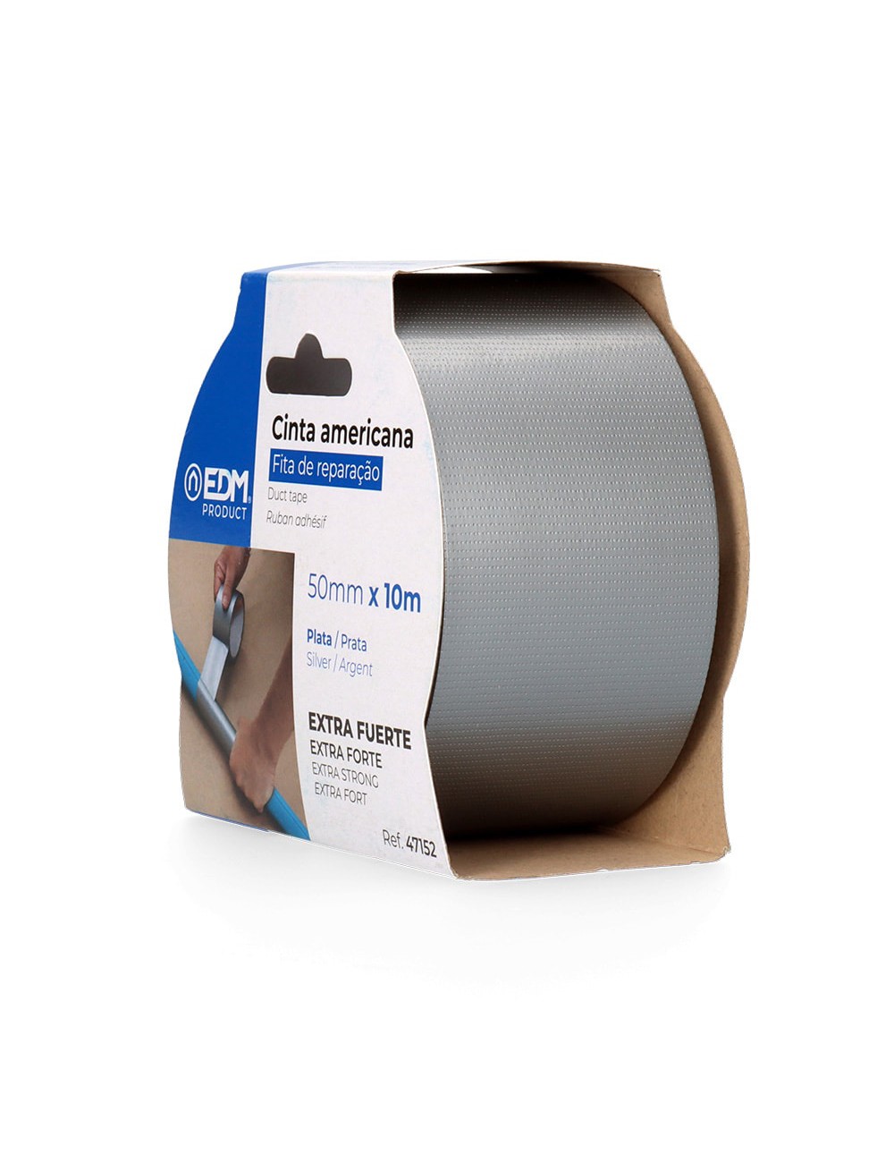 Cinta americana plata 50 mm x 10 m