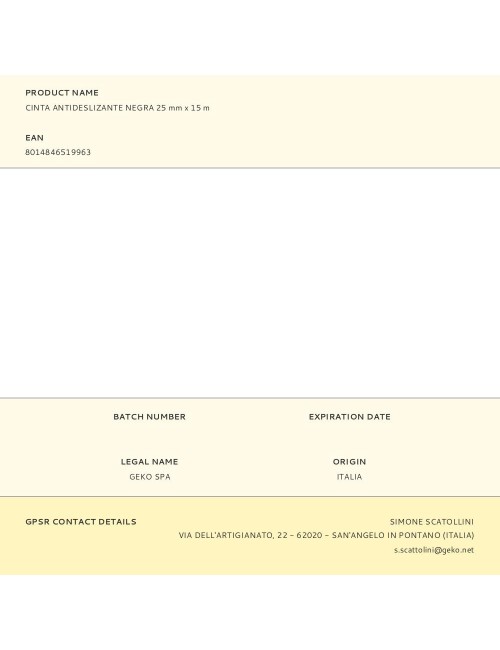 Cinta antideslizante negra 25 mm x 15 m