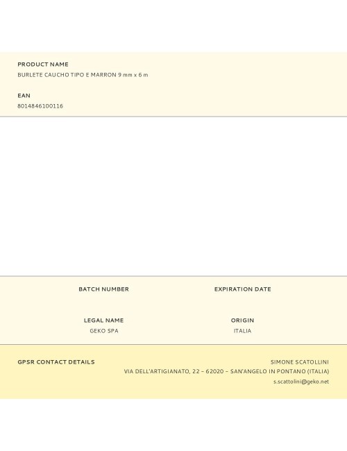 Burlete caucho tipo e marrón 9 mm x 6 m