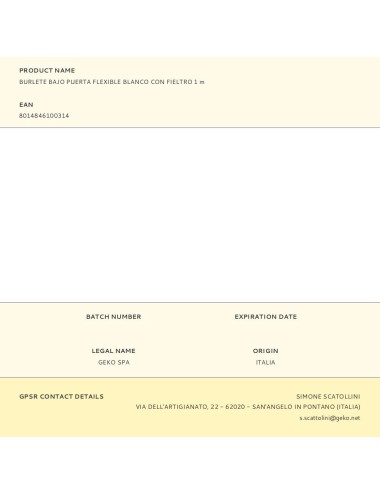 Burlete bajo puerta flexible blanco con fieltro 1 m