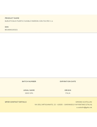 Burlete bajo puerta flexible marron con fieltro 1 m