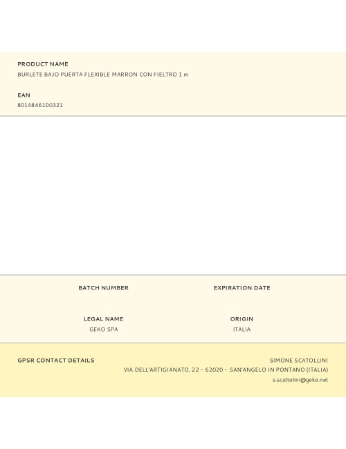 Burlete bajo puerta flexible marron con fieltro 1 m