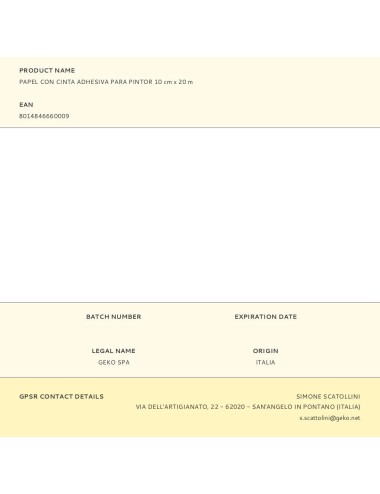 Papel con cinta adhesiva para pintor 10 cm x 20 m