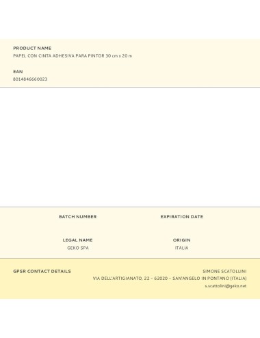 Papel con cinta adhesiva para pintor 30 cm x 20 m