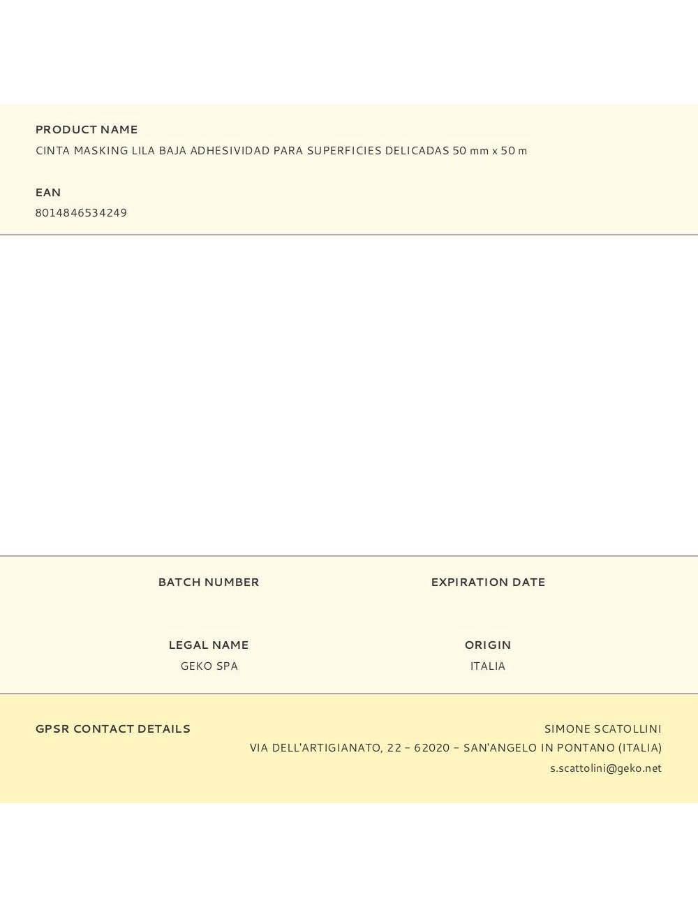 Cinta masking lila baja adhesividad para superficies delicadas 50 mm x 50 m