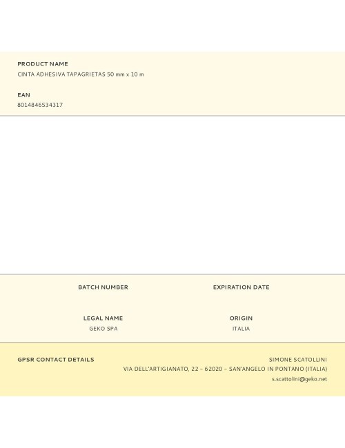 Cinta adhesiva tapagrietas 50 mm x 10 m