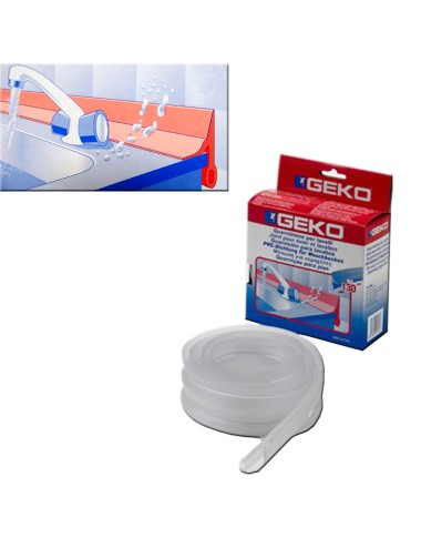 Guarnicion pvc para lavabos - fregaderos transparente 130 cm