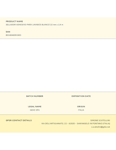 Sellador adhesivo para lavabos blanco 22 mm x 2,4 m