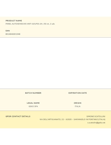 Panel autoadhesivo anti golpes 24 x 50 cm, 2 uds