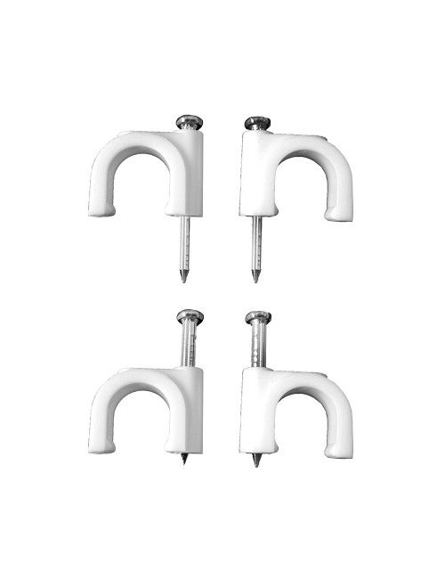 Grapa para cable manguera tubular 2 x 2,5 mm n°08, blanca, caja 100 uds