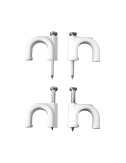 Grapa para cable manguera tubular 2 x 4,0 mm n°09, blanca, caja 100 uds