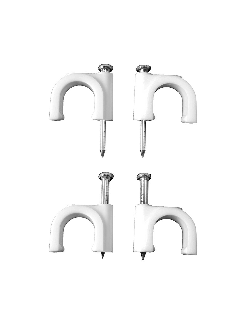 Grapa para cable manguera tubular 2 x 6,0 mm n°10, blanca, caja 100 uds