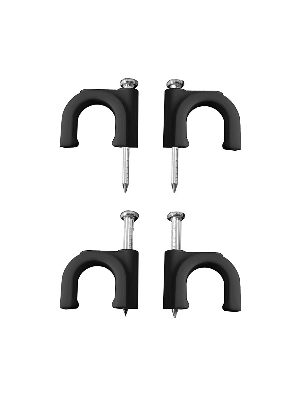 Grapa para cable manguera tubular 2 x 2,5 mm n°08, negra, caja 100 uds