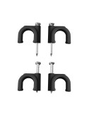 Grapa para cable manguera tubular 2 x 6,0 mm n°10, negra, caja 100 uds