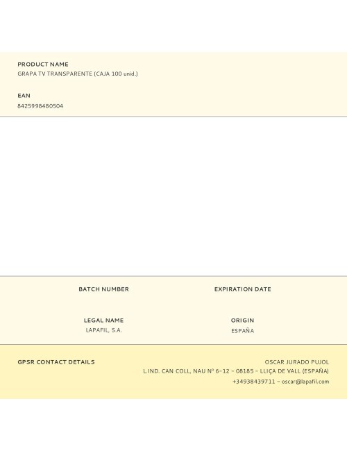 Grapa para cable tv, transparente, caja 100 uds