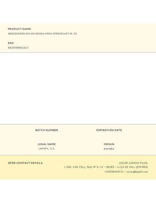 Abrazadera nylon negra para ferroplast m-20