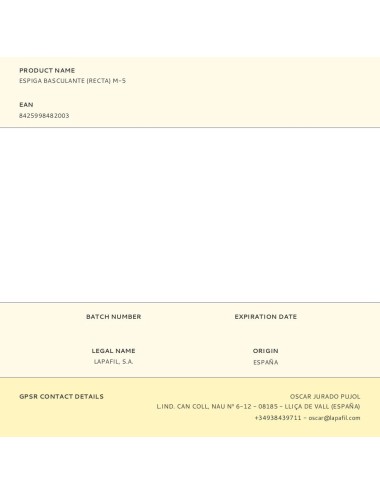 Espiga basculante (recta) m-5