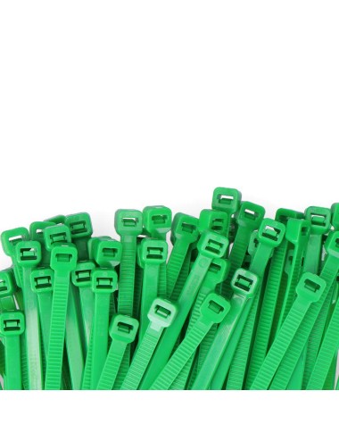 Bridas verdes 4,6 x 200 mm nylon alta calidad (bolsa 100 unid.)