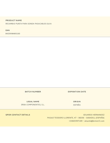 Recambio punta para sonda pasacables guía