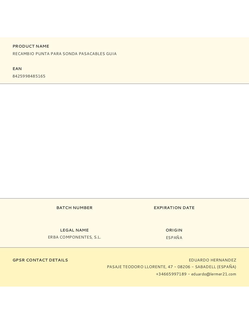 Recambio punta para sonda pasacables guía