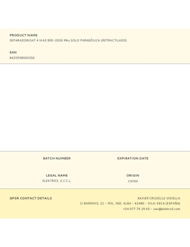 Separador/sat 4 vias 900-2050 mhz solo parabólica (retractilado)