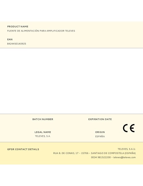 Fuente de alimentación para amplificador televes