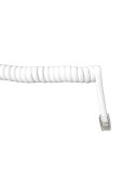 Prolongación telefónica rizada 2,5m a 4m 4 vias blanca macho-macho 6v