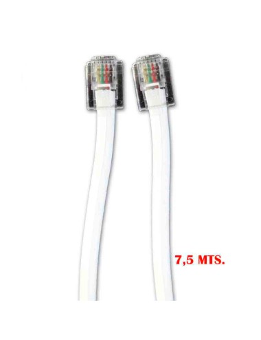 Prolongación telefónica 7,5m 4 vias macho-macho