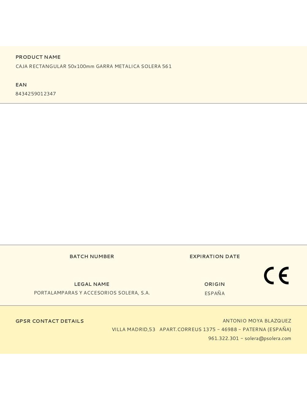 Caja rectangular 50x100mm garra metalica solera 561