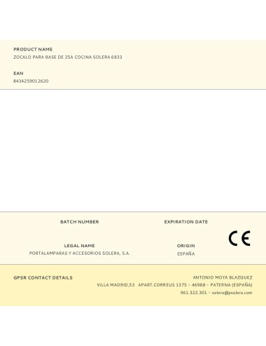 Zocalo para base de 25a cocina solera 6833