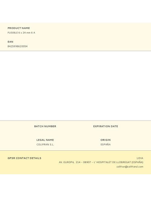 Fusible 6 x 24 mm 6 a