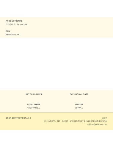 Fusible 6 x 24 mm 10 a