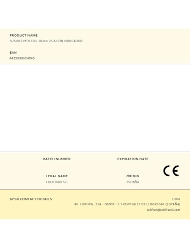 Fusible mt0 10 x 38 mm 25 a con indicador