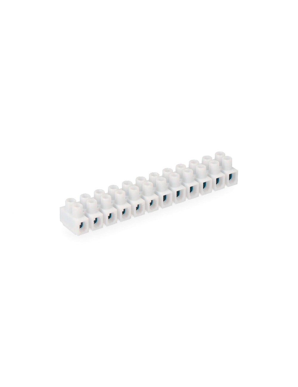 Regleta de conexión de 2.5 mm a 4 mm, 12 conectores, homologada, blanca