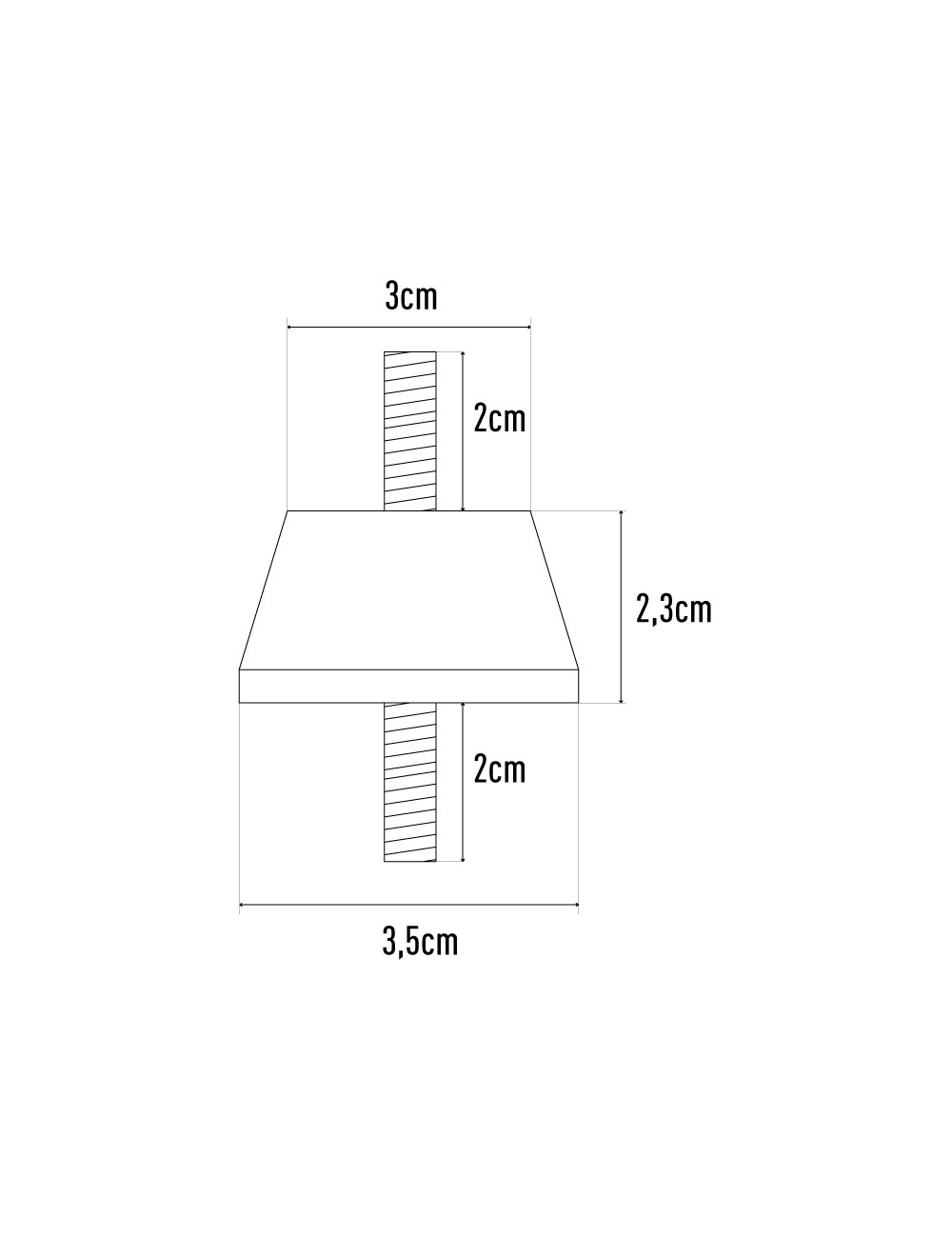 Conjunto silentblock a35 6,3 x 3,5 cm