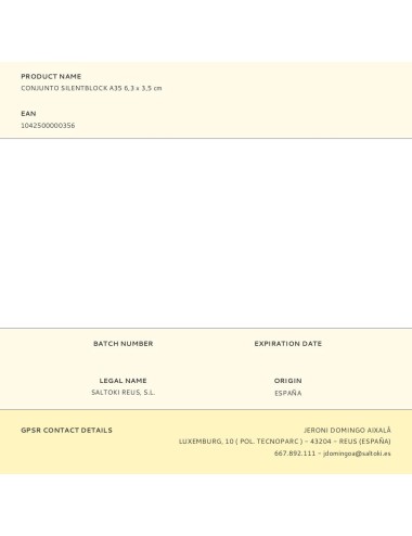 Conjunto silentblock a35 6,3 x 3,5 cm