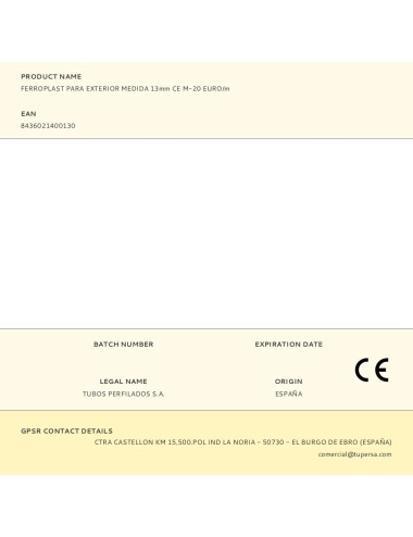 Ferroplast para exterior medida 13mm ce m-20 euro/m