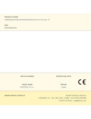 Corrugado para interior medida ø11mm m-16 15m ce