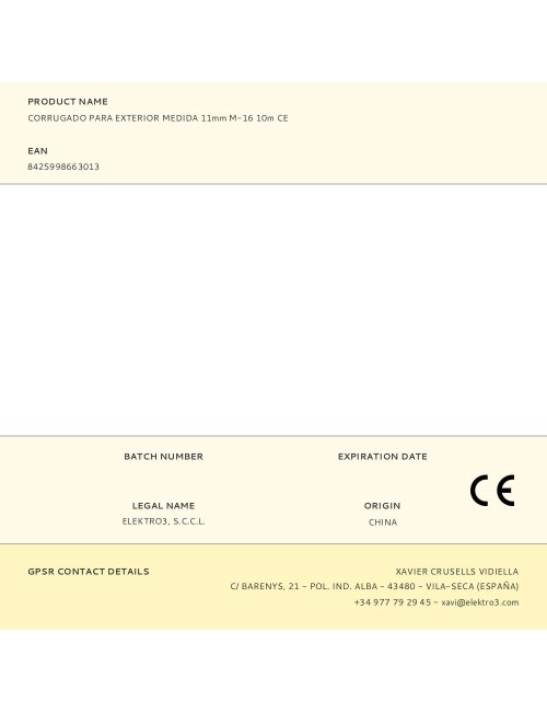 Corrugado para exterior medida 11mm m-16 10m ce