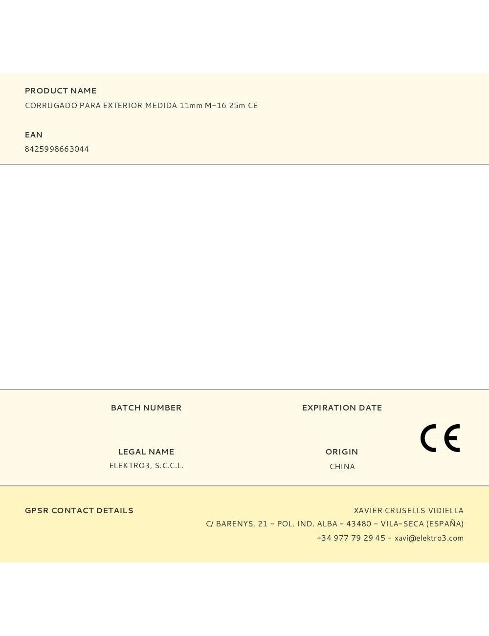 Corrugado para exterior medida 11mm m-16 25m ce