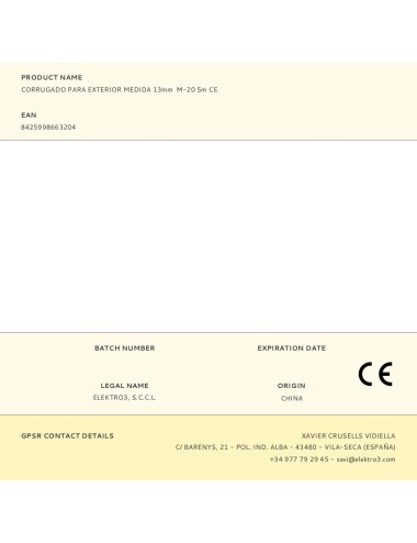 Corrugado para exterior medida 13mm m-20 5m ce