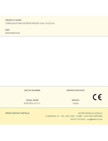 Corrugado para exterior medida 13mm m-20 15m