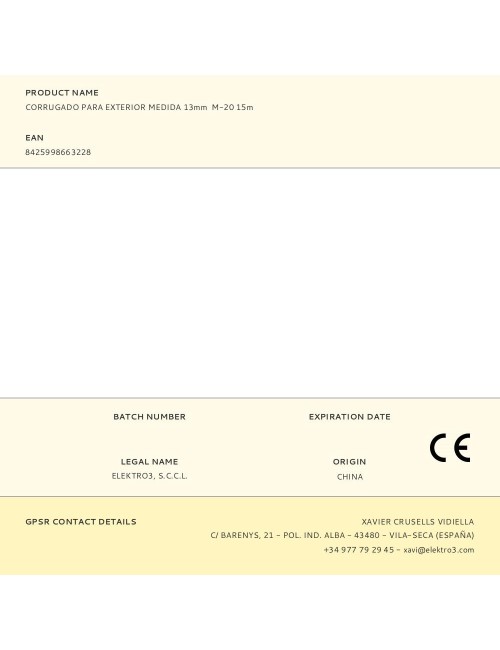 Corrugado para exterior medida 13mm m-20 15m