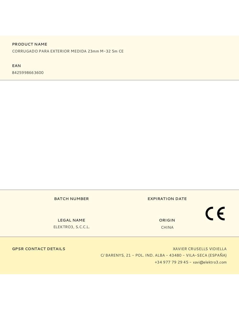 Corrugado para exterior medida 23mm m-32 5m ce