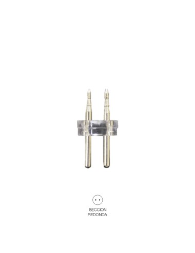 Conector tubo flexilux/flexiled 2 vias 13 mm "recto-punta"