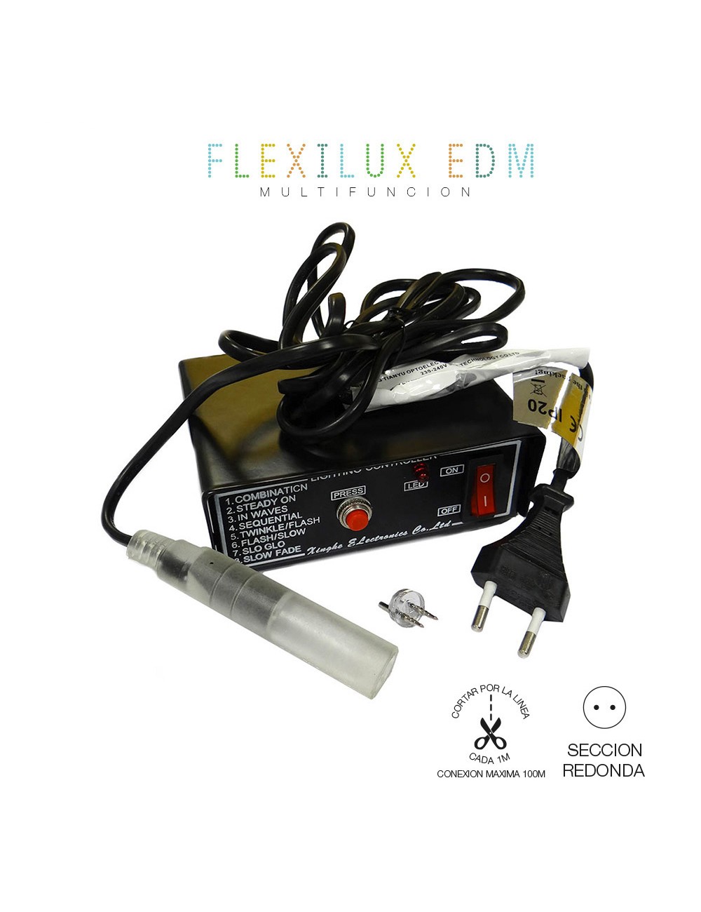 Programador tubo flexilux 2 vias ip44 máx.100 m
